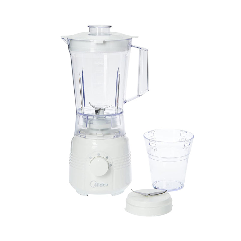 Midea 1.5 Liters Blender, , 2 Speeds + Pulse, 400W | White Midea 1.5 Liters Blender, , 2 Speeds + Pulse, 400W | White